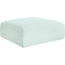  Manufacturer Color_Mint -- Shaggy Mint Corduroy Performance Fabric Upholstered Ottoman IMAGE 5