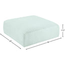  Manufacturer Color_Mint -- Shaggy Mint Corduroy Performance Fabric Upholstered Ottoman IMAGE 7