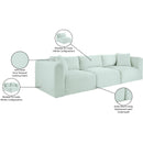  Manufacturer Color_Mint -- Shaggy 109" Mint Corduroy Performance Fabric Upholstered 3 pc Modular Sofa IMAGE 12