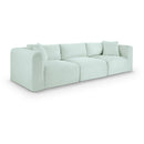  Manufacturer Color_Mint -- Shaggy 109" Mint Corduroy Performance Fabric Upholstered 3 pc Modular Sofa IMAGE 1
