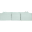  Manufacturer Color_Mint -- Shaggy 109" Mint Corduroy Performance Fabric Upholstered 3 pc Modular Sofa IMAGE 5