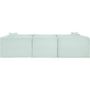 Meridian Shaggy Mint Corduroy Performance Fabric Modular Sofa IMAGE 5