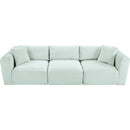  Manufacturer Color_Mint -- Shaggy 109" Mint Corduroy Performance Fabric Upholstered 3 pc Modular Sofa IMAGE 6