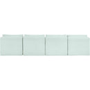  Manufacturer Color_Mint -- Shaggy 124" Mint Corduroy Performance Fabric Upholstered 4 pc Armless Modular Sofa IMAGE 5