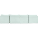 Meridian Shaggy Mint Corduroy Performance Fabric Modular Sofa IMAGE 5