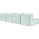 Meridian Shaggy Mint Corduroy Performance Fabric Modular Sofa IMAGE 7