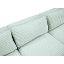 Meridian Shaggy Mint Corduroy Performance Fabric Modular Sofa IMAGE 8