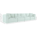  Manufacturer Color_Mint -- Shaggy 140" Mint Corduroy Performance Fabric Upholstered 4 pc Modular Sofa IMAGE 11