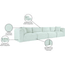  Manufacturer Color_Mint -- Shaggy 140" Mint Corduroy Performance Fabric Upholstered 4 pc Modular Sofa IMAGE 12