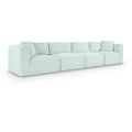  Manufacturer Color_Mint -- Shaggy 140" Mint Corduroy Performance Fabric Upholstered 4 pc Modular Sofa IMAGE 1