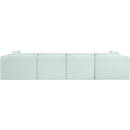  Manufacturer Color_Mint -- Shaggy 140" Mint Corduroy Performance Fabric Upholstered 4 pc Modular Sofa IMAGE 5