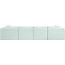 Meridian Shaggy Mint Corduroy Performance Fabric Modular Sofa IMAGE 5