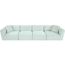  Manufacturer Color_Mint -- Shaggy 140" Mint Corduroy Performance Fabric Upholstered 4 pc Modular Sofa IMAGE 6