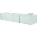  Manufacturer Color_Mint -- Shaggy 140" Mint Corduroy Performance Fabric Upholstered 4 pc Modular Sofa IMAGE 7