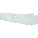 Meridian Shaggy Mint Corduroy Performance Fabric Modular Sofa IMAGE 7