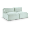 Meridian Shaggy Mint Corduroy Performance Fabric Modular Sofa IMAGE 1