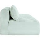  Manufacturer Color_Mint -- Shaggy 62" Mint Corduroy Performance Fabric Upholstered 2 pc Armless Modular Loveseat IMAGE 4