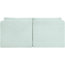  Manufacturer Color_Mint -- Shaggy 62" Mint Corduroy Performance Fabric Upholstered 2 pc Armless Modular Loveseat IMAGE 5