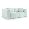  Manufacturer Color_Mint -- Shaggy 78" Mint Corduroy Performance Fabric Upholstered 2 pc Modular Loveseat IMAGE 1