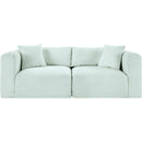  Manufacturer Color_Mint -- Shaggy 78" Mint Corduroy Performance Fabric Upholstered 2 pc Modular Loveseat IMAGE 3