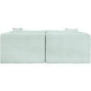 Meridian Shaggy Mint Corduroy Performance Fabric Modular Sofa IMAGE 5
