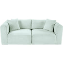  Manufacturer Color_Mint -- Shaggy 78" Mint Corduroy Performance Fabric Upholstered 2 pc Modular Loveseat IMAGE 6