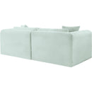  Manufacturer Color_Mint -- Shaggy 78" Mint Corduroy Performance Fabric Upholstered 2 pc Modular Loveseat IMAGE 7