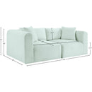  Manufacturer Color_Mint -- Shaggy 78" Mint Corduroy Performance Fabric Upholstered 2 pc Modular Loveseat IMAGE 9