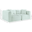 Meridian Shaggy Mint Corduroy Performance Fabric Modular Sofa IMAGE 9