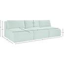  Manufacturer Color_Mint -- Shaggy 93" Mint Corduroy Performance Fabric Upholstered 3 pc Armless Modular Sofa IMAGE 10
