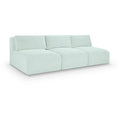  Manufacturer Color_Mint -- Shaggy 93" Mint Corduroy Performance Fabric Upholstered 3 pc Armless Modular Sofa IMAGE 1