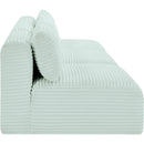  Manufacturer Color_Mint -- Shaggy 93" Mint Corduroy Performance Fabric Upholstered 3 pc Armless Modular Sofa IMAGE 4
