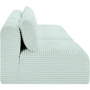 Meridian Shaggy Mint Corduroy Performance Fabric Modular Sofa IMAGE 4