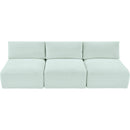 Meridian Shaggy Mint Corduroy Performance Fabric Modular Sofa IMAGE 6