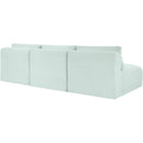 Meridian Shaggy Mint Corduroy Performance Fabric Modular Sofa IMAGE 7