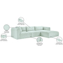  Manufacturer Color_Mint -- Shaggy 114" Mint Corduroy Performance Fabric Upholstered 3 pc Modular Sectional IMAGE 13