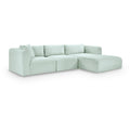  Manufacturer Color_Mint -- Shaggy 114" Mint Corduroy Performance Fabric Upholstered 3 pc Modular Sectional IMAGE 1