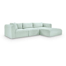  Manufacturer Color_Mint -- Shaggy 114" Mint Corduroy Performance Fabric Upholstered 3 pc Modular Sectional IMAGE 1