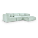 Meridian Shaggy Mint Corduroy Performance Fabric Modular Sectional IMAGE 1