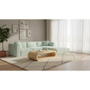  Manufacturer Color_Mint -- Shaggy 114" Mint Corduroy Performance Fabric Upholstered 3 pc Modular Sectional IMAGE 2
