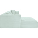  Manufacturer Color_Mint -- Shaggy 114" Mint Corduroy Performance Fabric Upholstered 3 pc Modular Sectional IMAGE 4