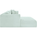 Meridian Shaggy Mint Corduroy Performance Fabric Modular Sectional IMAGE 4