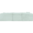 Manufacturer Color_Mint -- Shaggy 114" Mint Corduroy Performance Fabric Upholstered 3 pc Modular Sectional IMAGE 5