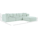  Manufacturer Color_Mint -- Shaggy 109" Mint Corduroy Performance Fabric Upholstered 4 pc Modular Sectional IMAGE 12