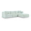  Manufacturer Color_Mint -- Shaggy 109" Mint Corduroy Performance Fabric Upholstered 4 pc Modular Sectional IMAGE 1
