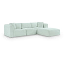 Meridian Shaggy Mint Corduroy Performance Fabric Modular Sectional IMAGE 1