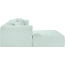  Manufacturer Color_Mint -- Shaggy 109" Mint Corduroy Performance Fabric Upholstered 4 pc Modular Sectional IMAGE 4