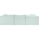  Manufacturer Color_Mint -- Shaggy 109" Mint Corduroy Performance Fabric Upholstered 4 pc Modular Sectional IMAGE 5