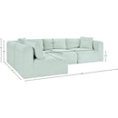  Manufacturer Color_Mint -- Shaggy 109" Mint Corduroy Performance Fabric Upholstered 4 pc Modular Sectional IMAGE 12