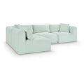  Manufacturer Color_Mint -- Shaggy 109" Mint Corduroy Performance Fabric Upholstered 4 pc Modular Sectional IMAGE 1
